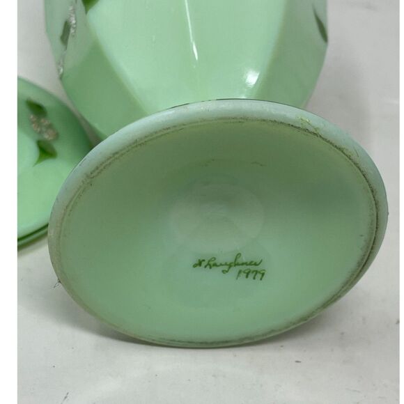 Westmoreland Glass Sea Foam Green Mint Lidded, Footed Candy Sugar Jar Dish ‘79 - Picture 3 of 8